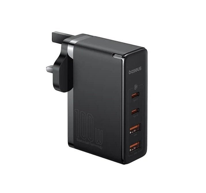 Baseus Charger Wall 100W 2xUSB-C 2xUSB-A UK+100W USB-C Cable Black