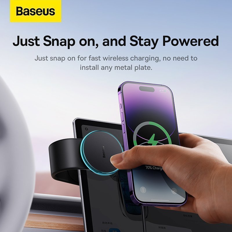 Baseus Car Charger Wireless Dash/Wind  Magnetic C02 Pro Black