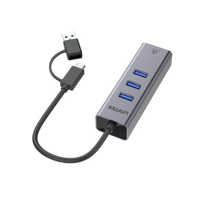 Unitek USB-C Hub USB3.0 3-Port & Gigabit LAN + USBA Adaptor Y-3088B