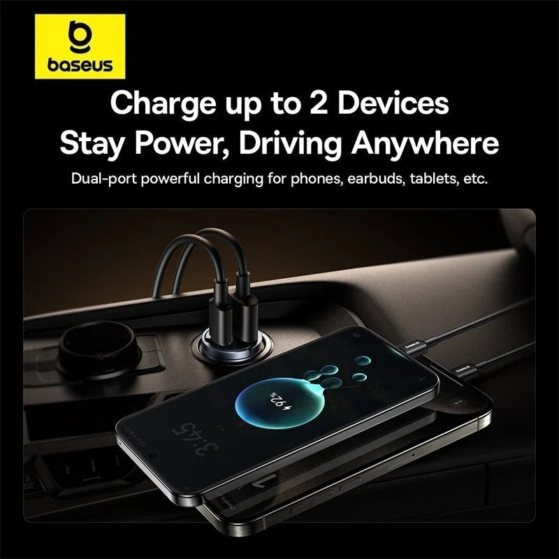 Baseus Car Charger 30W U+C Tiny Star Black