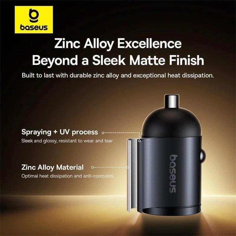 Baseus Car Charger 30W U+C Tiny Star Black