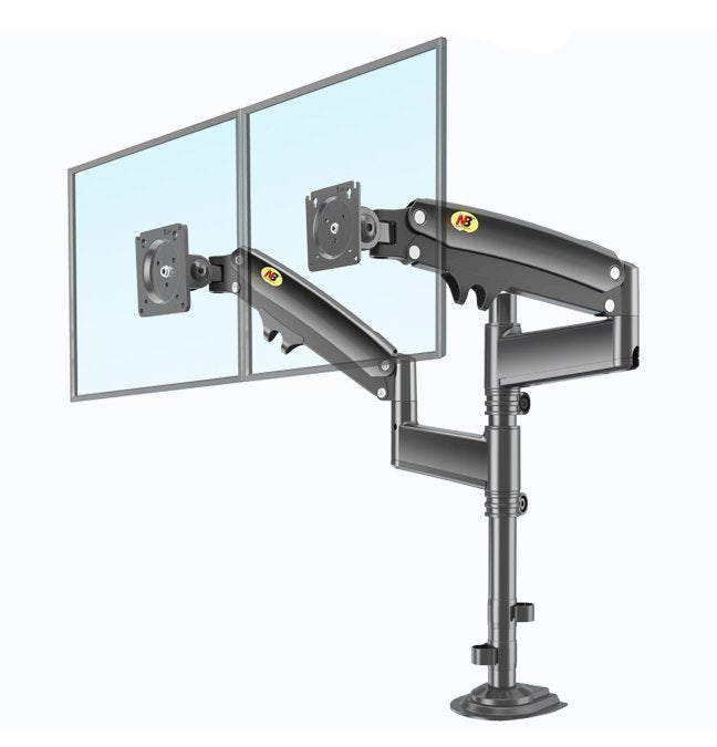 NBMounts H180 Desktop Twin Monitor Mount Black