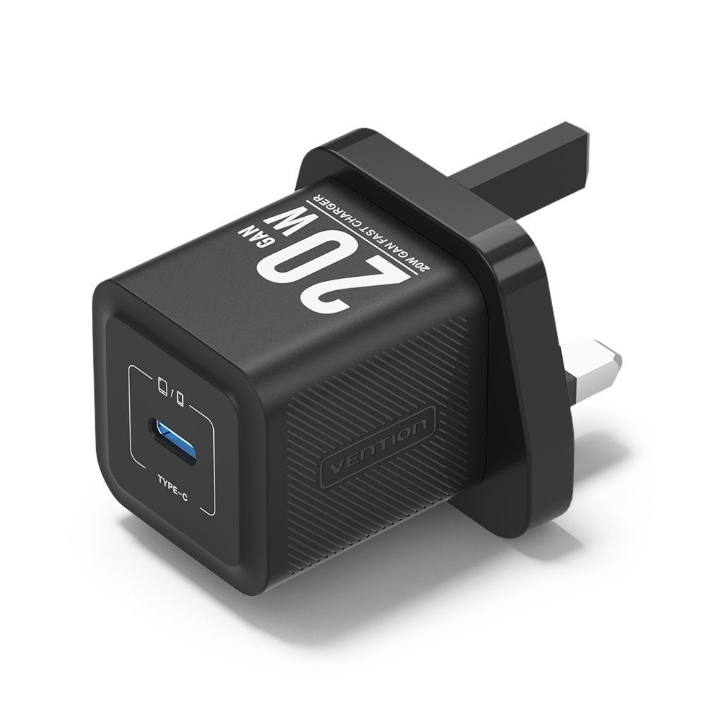 Vention Charger Wall GaN 20W 1xUSBC UK-Plug Mini Black FEPB0-UK