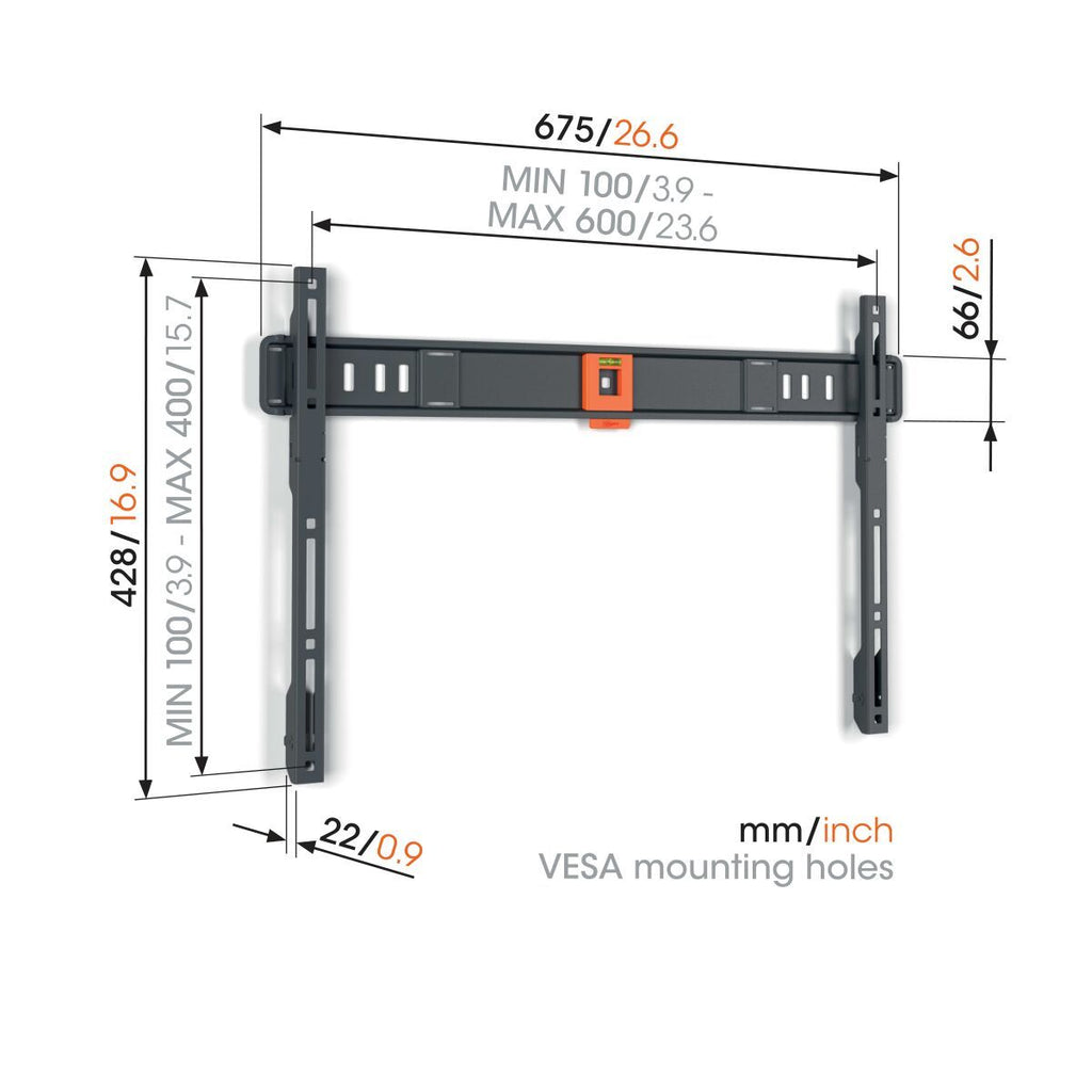 Vogels TVM1603 Fixed TV Wall Mount 40-100′ Black