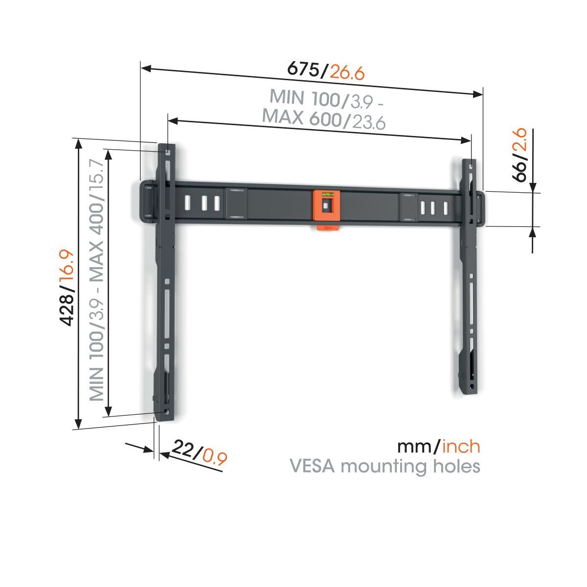Vogels TVM1603 Fixed TV Wall Mount 40-100′ Black