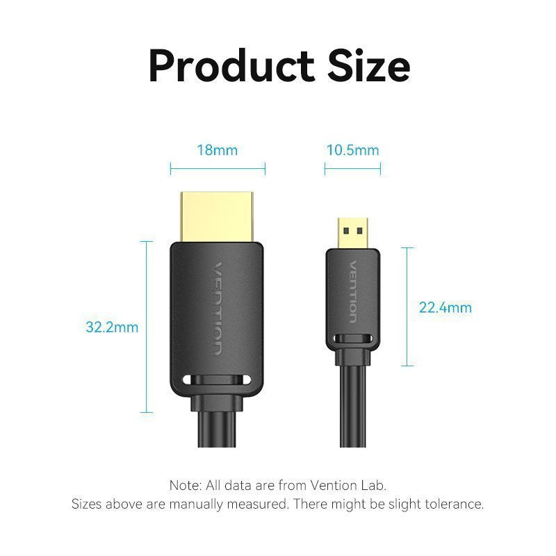 Vention HDMI to HDMI Micro Cable 1.0m AGIBF