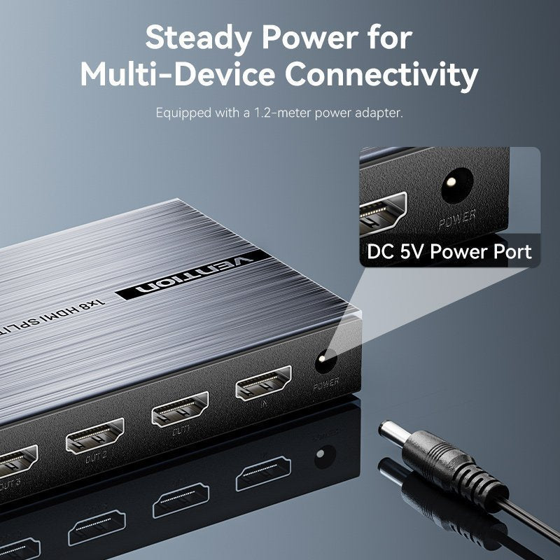 Vention HDMI Splitter 8-Port 4K 1.4 w/UK PSU AKQB0-UK