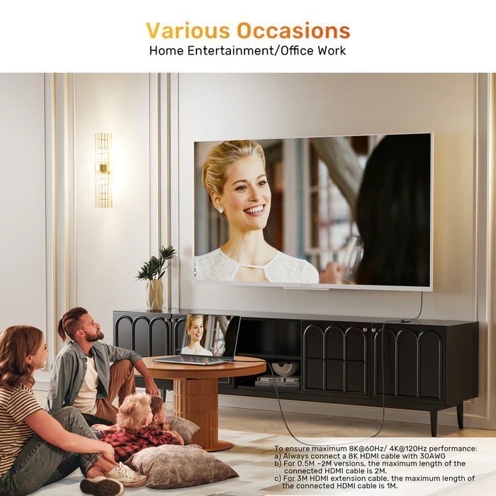 Unitek HDMI Extension 2.1 Male to Female 1.5m 8K60Hz C11091A