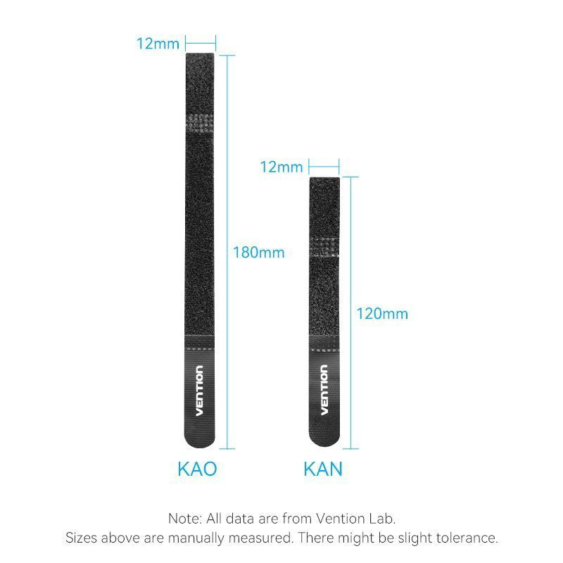 Vention Cable Organiser Hook & Loop Cable Tie 120mm 10 Pcs KANB0-10
