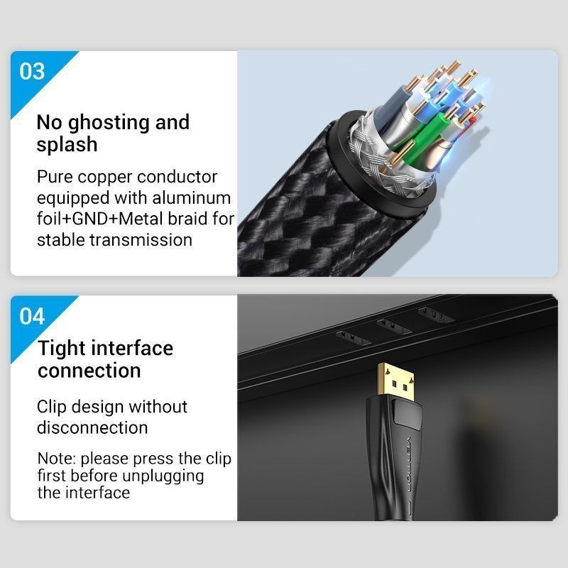 Vention DisplayPort Cable DP1.4 8K60Hz Braided 3.0m HCCBI
