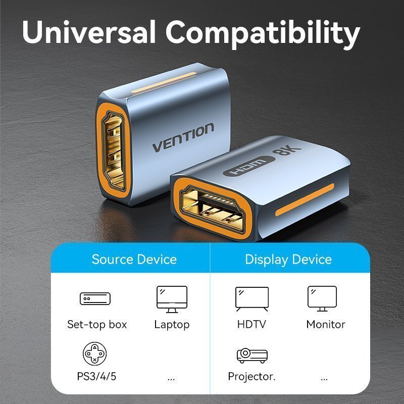 Vention HDMI Coupler Female-Female v2.1 8K Metal AIUH0