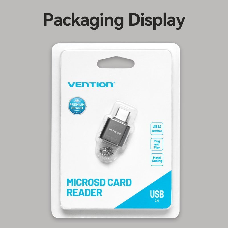 Vention Card Reader USB-C for Micro SD Cards Metal CLMH0