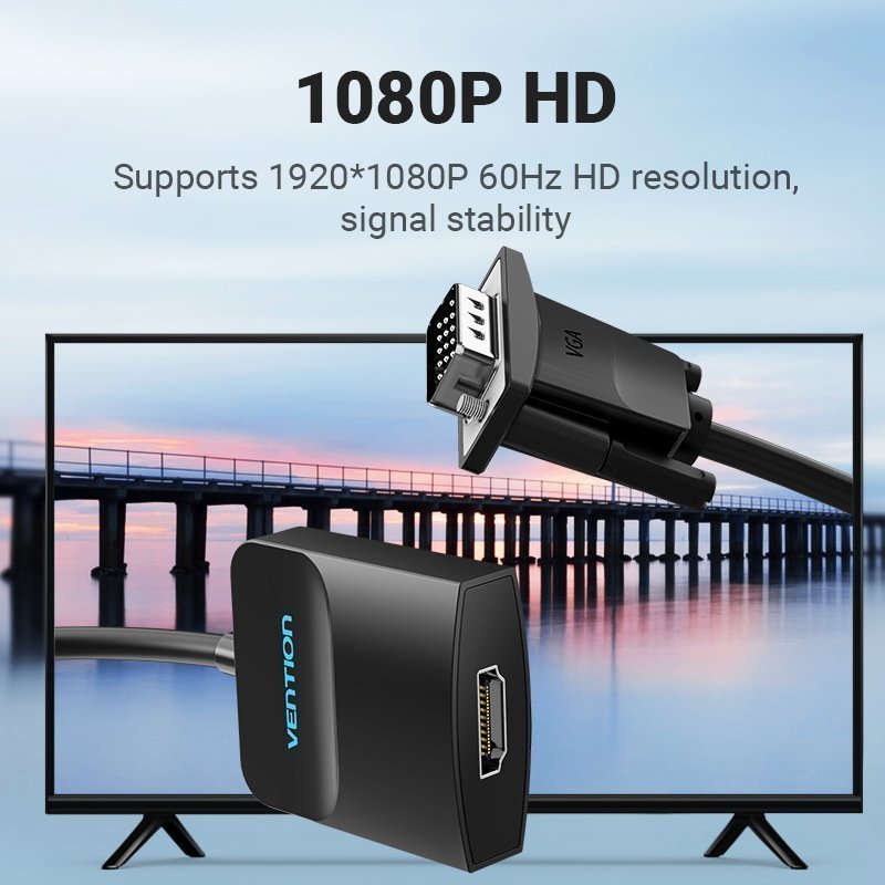 Vention Converter VGA+Audio to HDMI & USB Power 0.5m ACNBD