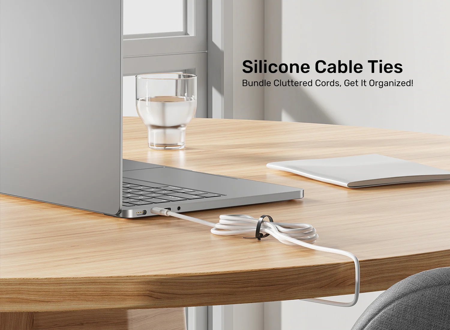 Unitek Cable Organizer Silicone FlexiTies 5pk (2xBlack 3xGrey) 135x10mm OT1095A