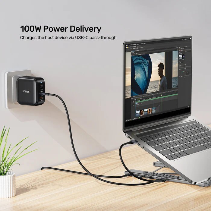 Unitek Stand for Laptop Foldable w/Hub 2xUSBA/1xC/HDMI/SD/PD100W D1137A