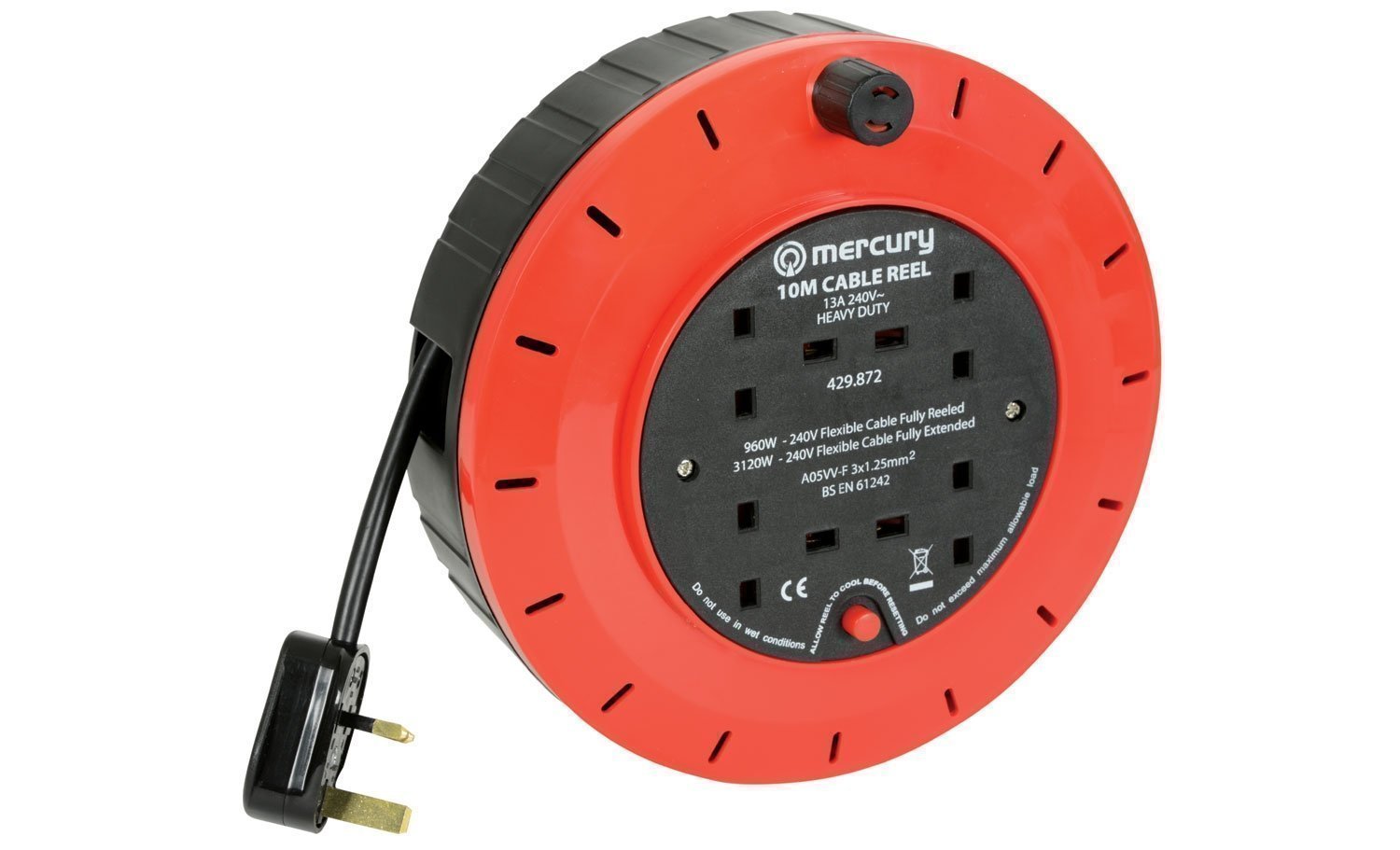 Mercury 4-Gang Extension Reel 10.0m 429.872UK