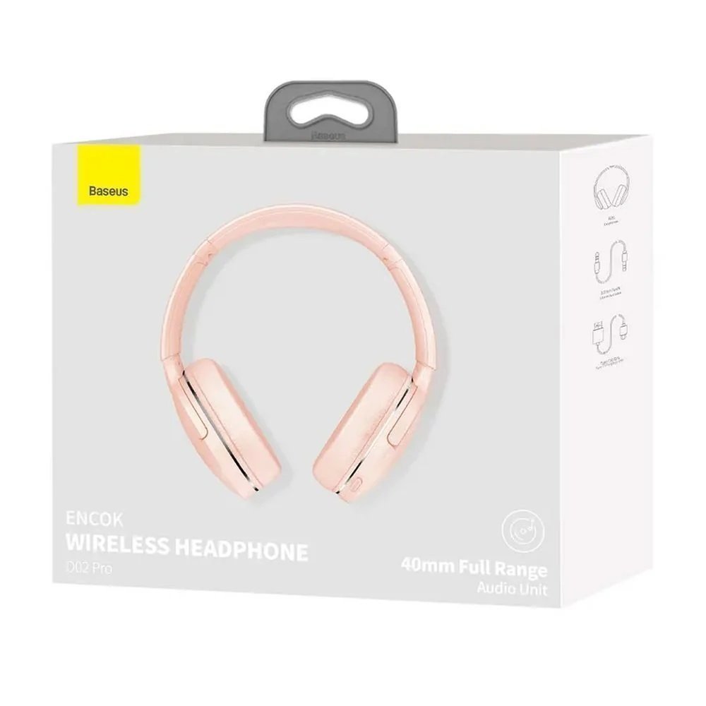 Baseus Wireless Headphones Over Ear Encok D02 Pro v2 Pink