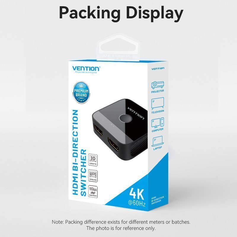 Vention HDMI Switch 2-Port 4K 2.0 Bi-Directional AKOB0