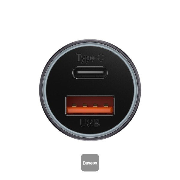Baseus Car Charger U+C 60W Golden Contactor Max Dark Gray