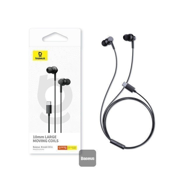 Baseus Earphones Wired Type C CZ17 Black
