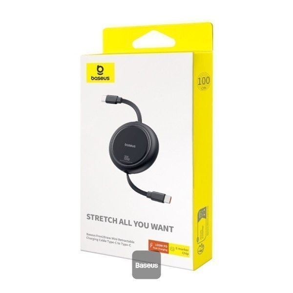 Baseus Cable USB-C to USB-C Pathfinder Retractable Cable 100W 1m  Black