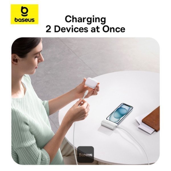 Baseus Powerbank 20W 5000mAh Plug-In Lightning 20W White