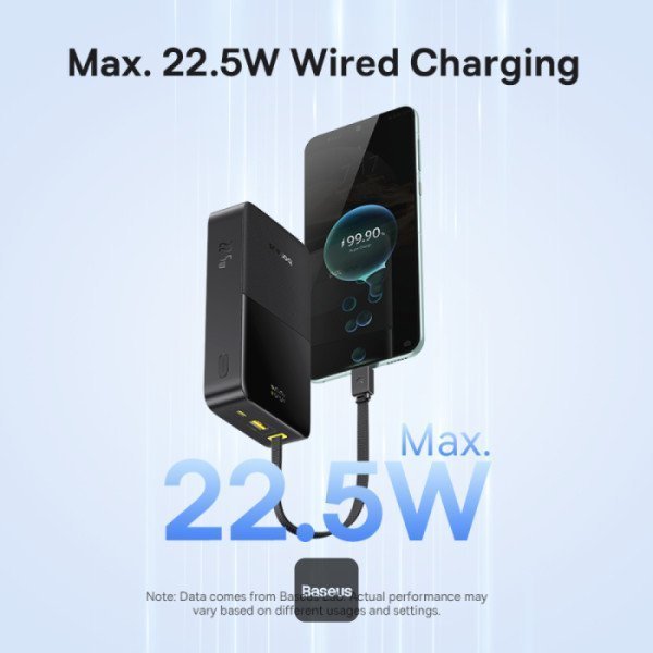 Baseus Powerbank 22.5W 20000mAh + Display EnerFill FC51 Bipow2 Pro  Black