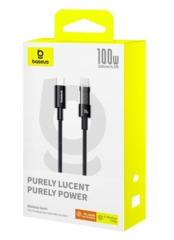Baseus Cable USB-C to USB-C Gem Series 100W 2.0m Black