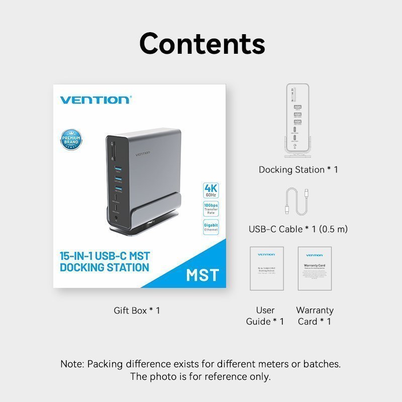 Vention HUB USB-C 8xUSB/2xHDMI/DP/MST/RJ45/SD/3.5mm/PD TPUH0