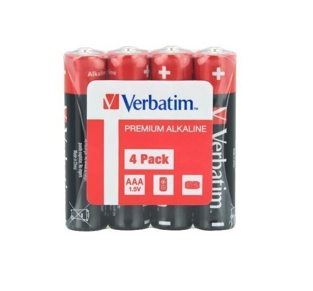 Verbatim Alkaline AAA 4pcs Batteries (Wrap)