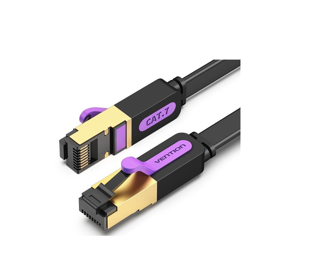 Vention NETWORK Cable CAT7 Flat 15.0m Black ICABN