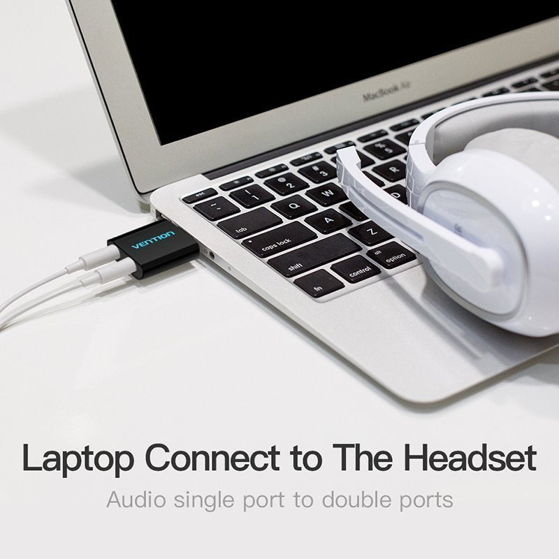 Vention AUDIO CONVERTER USB-A to 2×3.5mm Sound Card VAB-S17-B