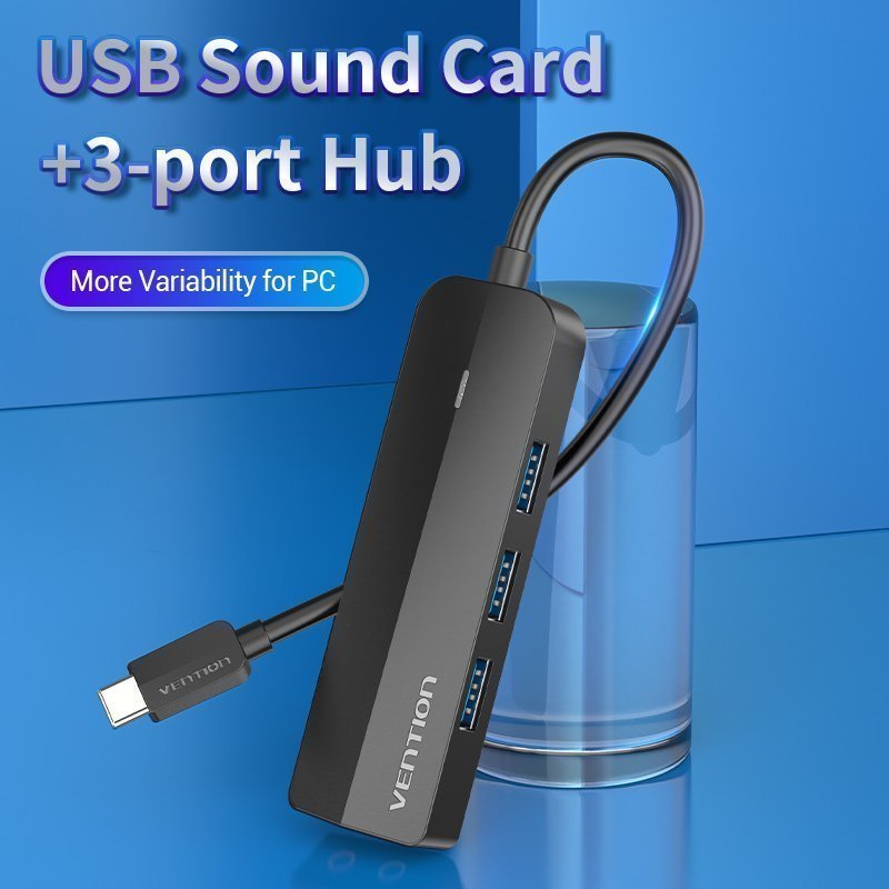 Vention HUB USB-C 3 x USB3.0/Micro-B/Stereo Sound 0.15m TGQBB