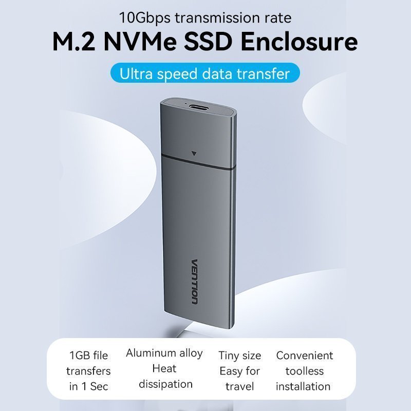 Vention IT Enclosure M2 NVMe SSD USB 3.1 Gen 2 Metal KPGH0
