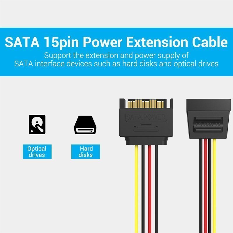 Vention IT Cable SATA 15P Power Extension 0.3m KDABY