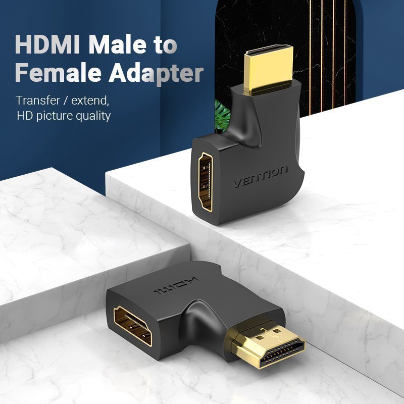 Vention HDMI Adaptor Male to Female 90 Degree Vertical Flat AIPB0