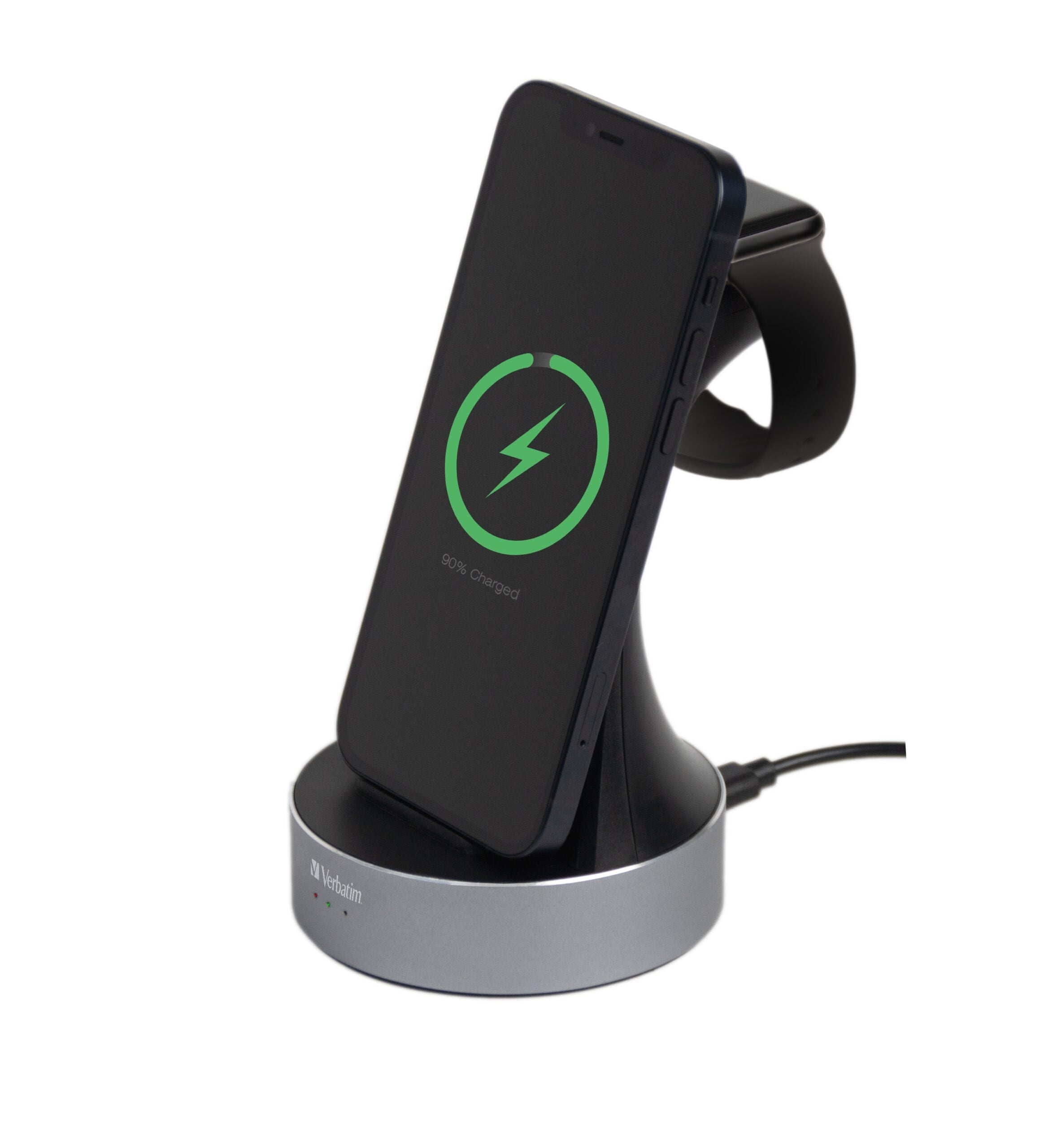 Verbatim Charger Desktop Wireless Qi MFI 2in1 Apple Devices WCS-01