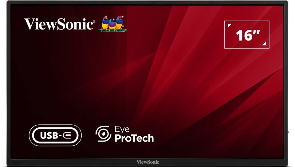 Viewsonic Monitor Portable 16″ Full-HD with USB-C/HDMI, PD, Foldable Stand & Protective Sleeve VA1650