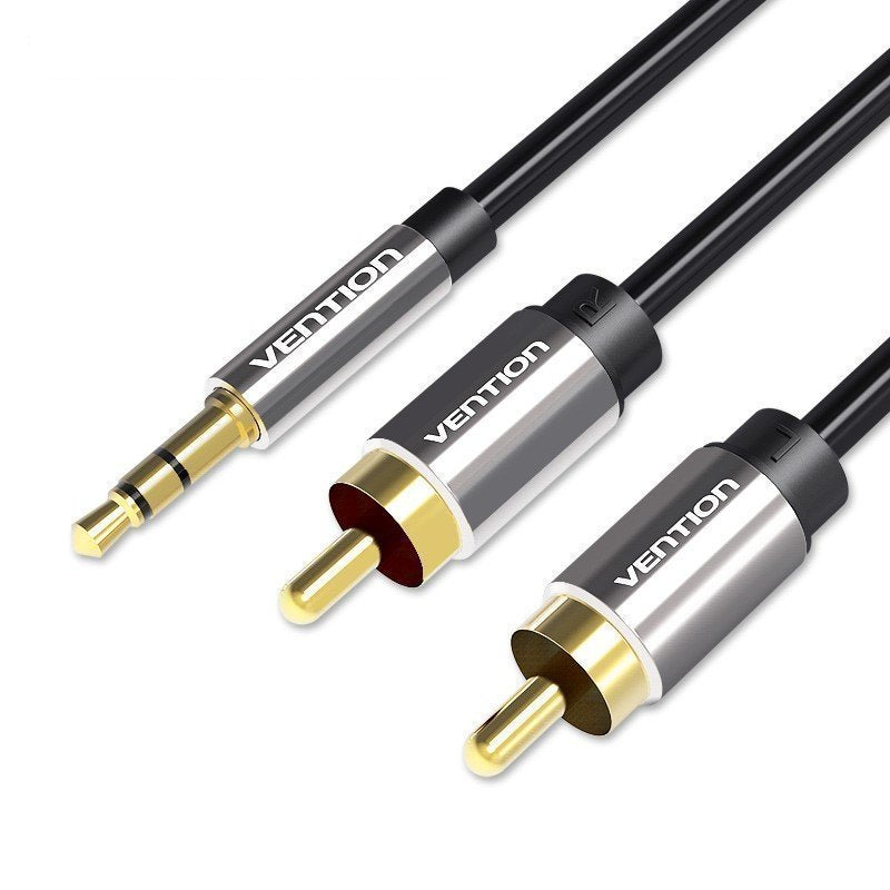 Vention AUDIO 3.5mm to 2RCA M-M Cable Metal 1.5m BCFBG