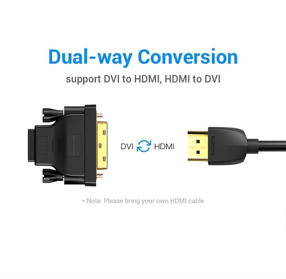 Vention HDMI Female to DVI 24+1 Male Adaptor (Dual Direction) ECDB0