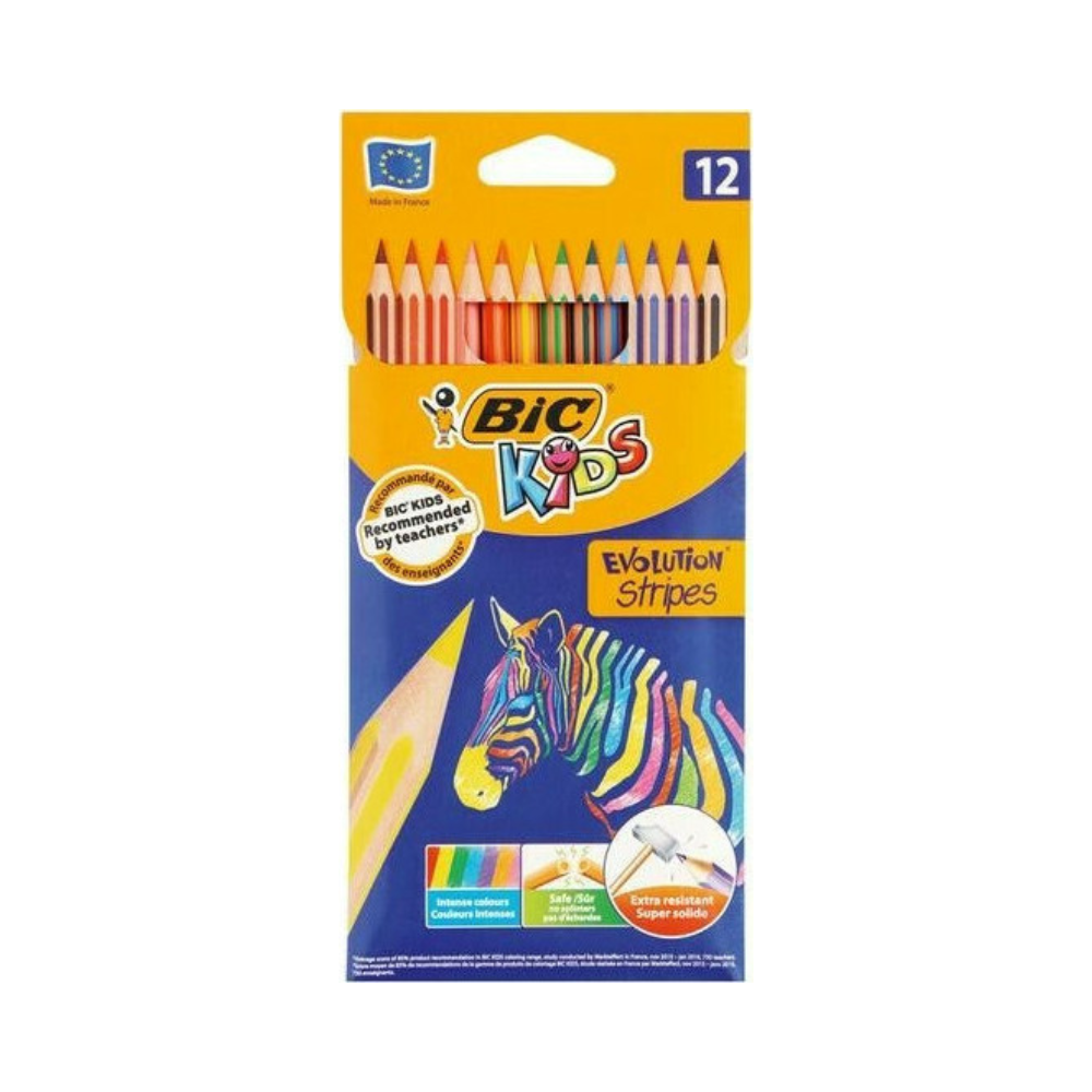Bic Kids Evolution Stripes Σετ Ξυλομπογιές 12τμχ