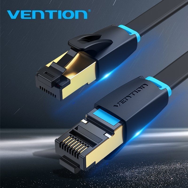 Vention NETWORK Cable CAT8 SFTP Flat 2.0m Black IKCBH