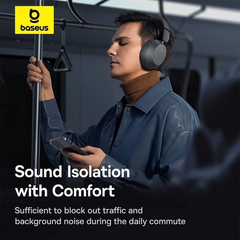 Baseus Headphones Over Ear Bass 35 Max Black