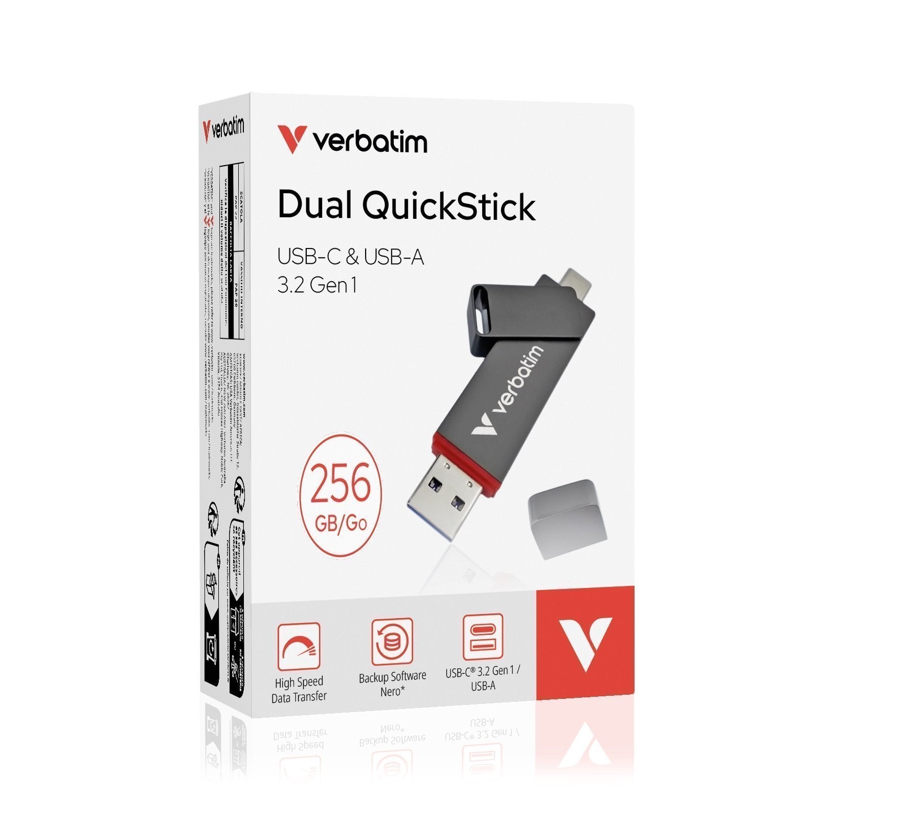 Verbatim USB Drive 3.2 Dual QuickStick USB-C/USB-A 256GB