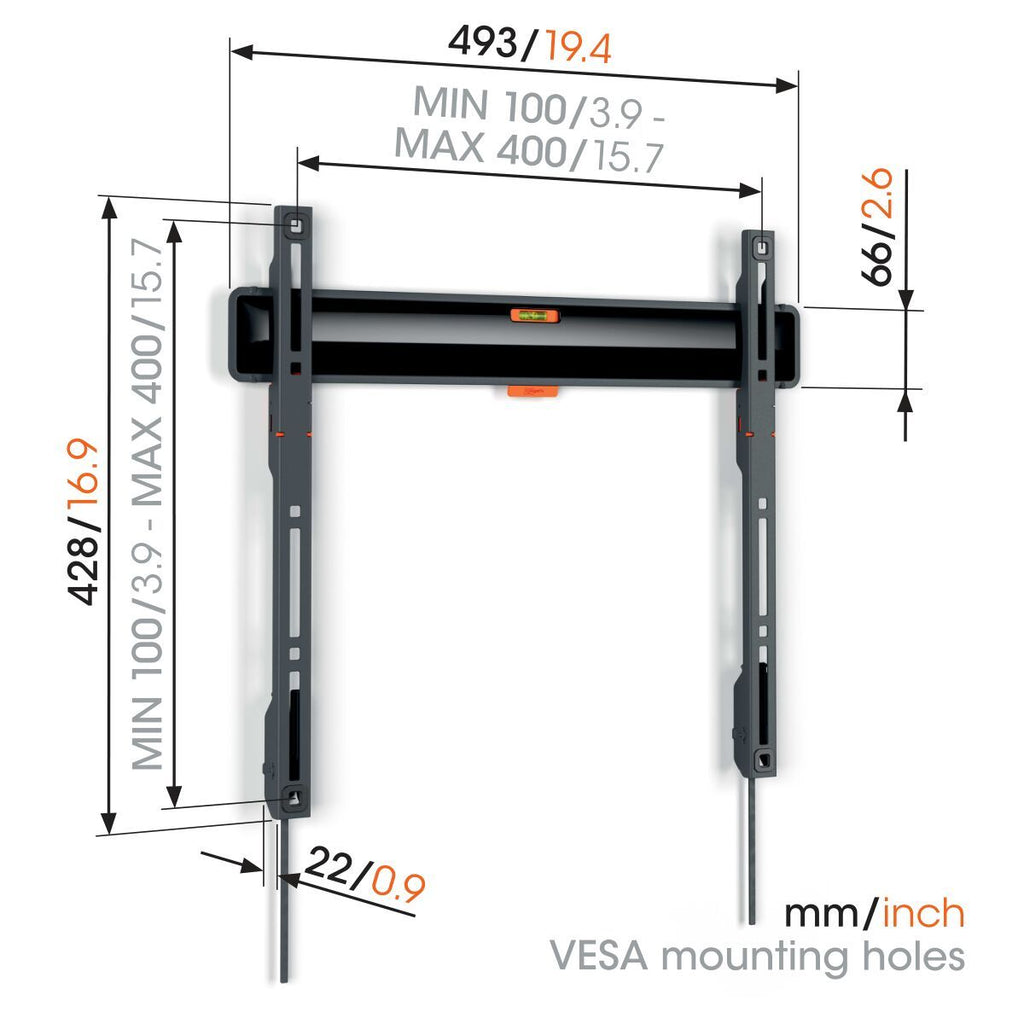 Vogels TVM3403 Fixed TV Wall Mount 32-77” Black