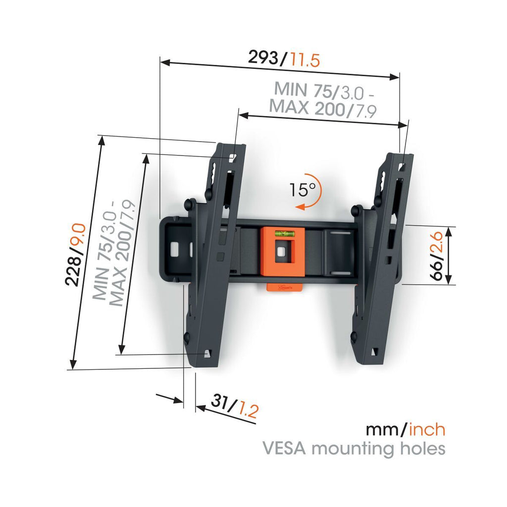 Vogels TVM1213 Tilt TV Wall Mount 19-43” Black