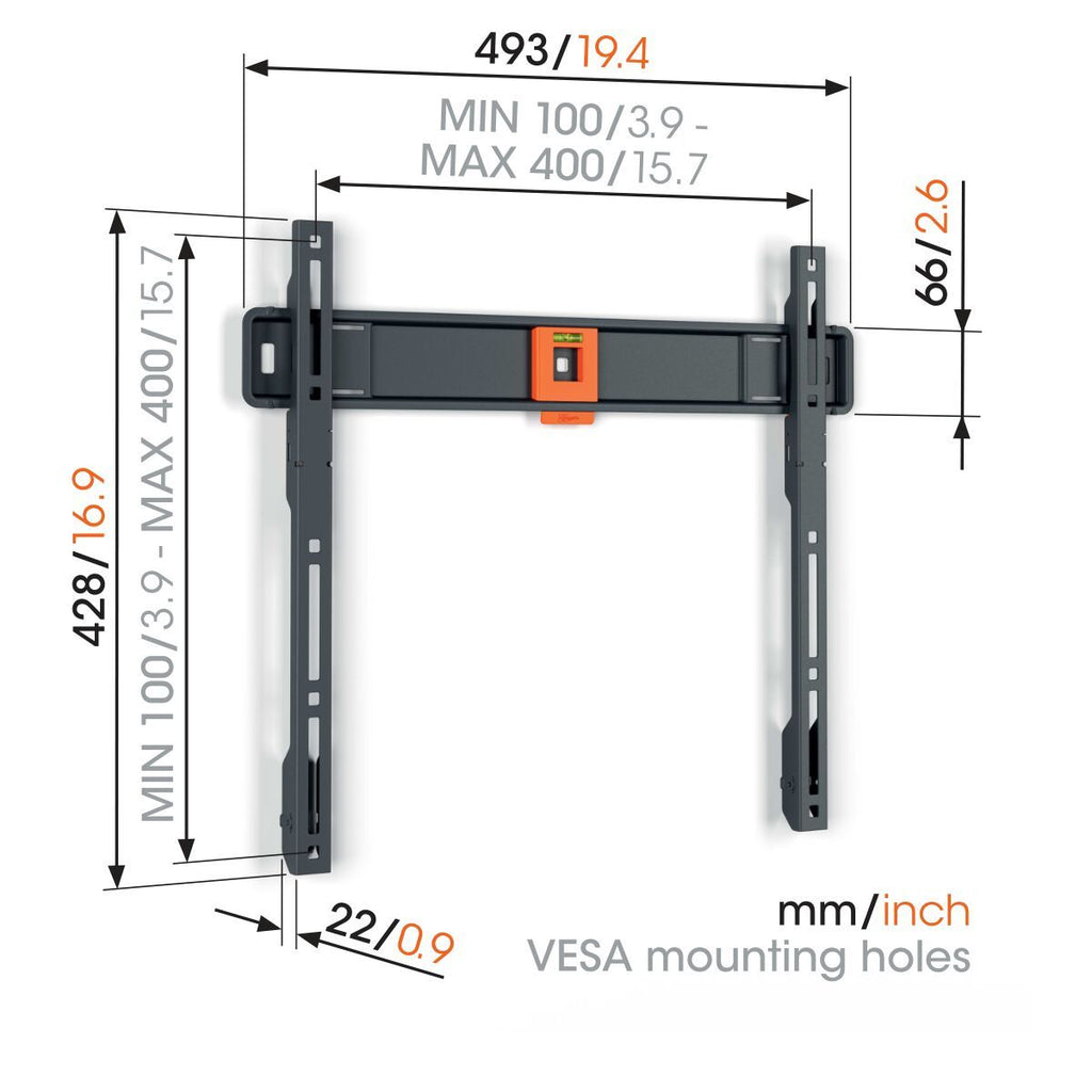 Vogels TVM1403 Fixed TV Wall Mount 32-77” Black