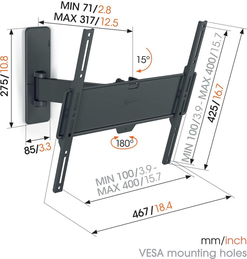 Vogels QUICK TVM1423 TV Wall Mount 40×40 Turn 1 arm