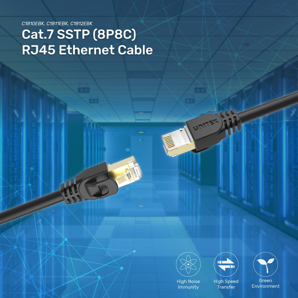 Unitek CAT7 Patch Cable 0.5m black C1808HBK