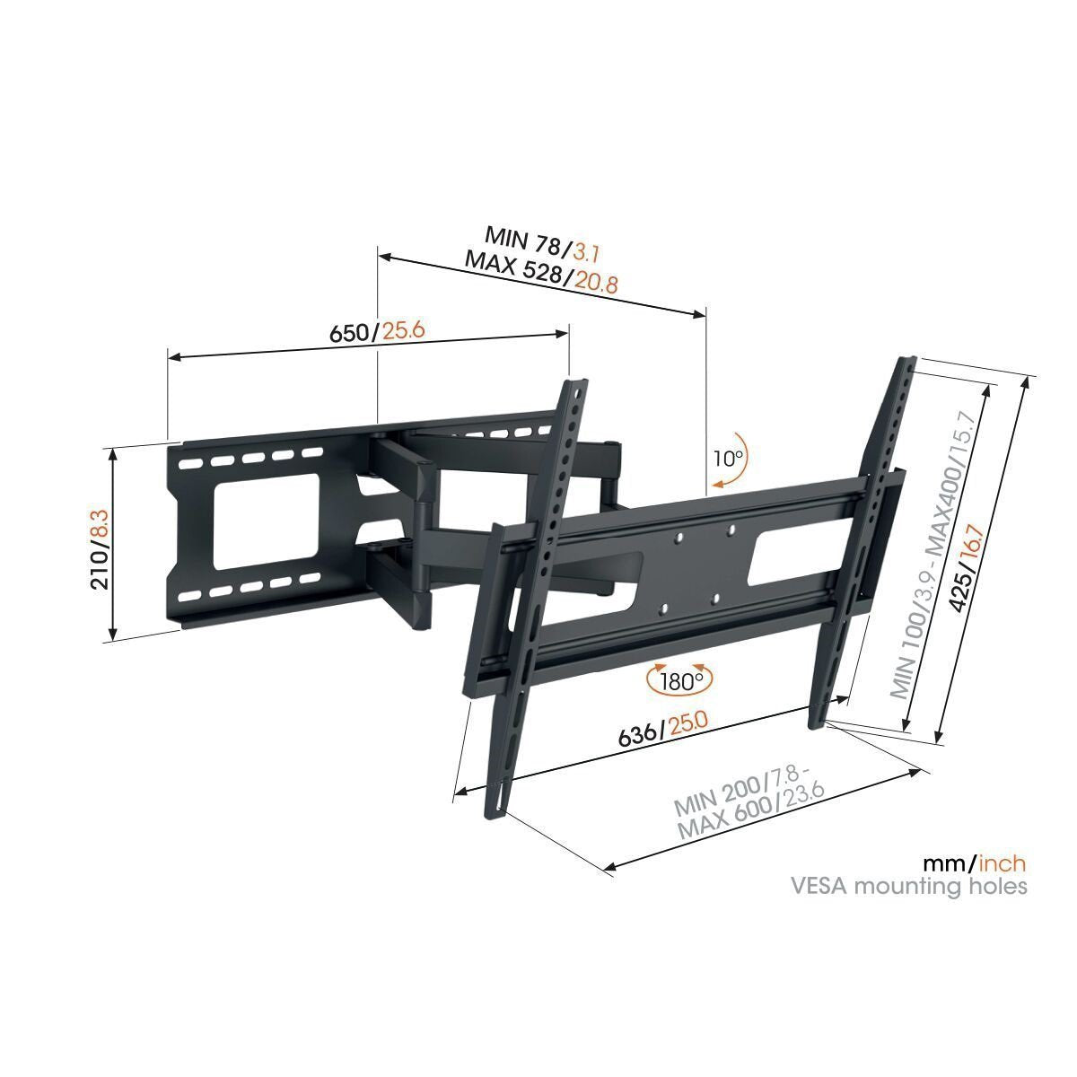 Vogels UP MA4040 TV Wall Mount 60×40 Turn 4 arms